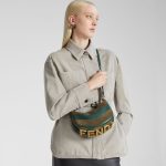 FENDI graphy Mini Mini-bag in leather and suede with two-tone inlay - Image 4